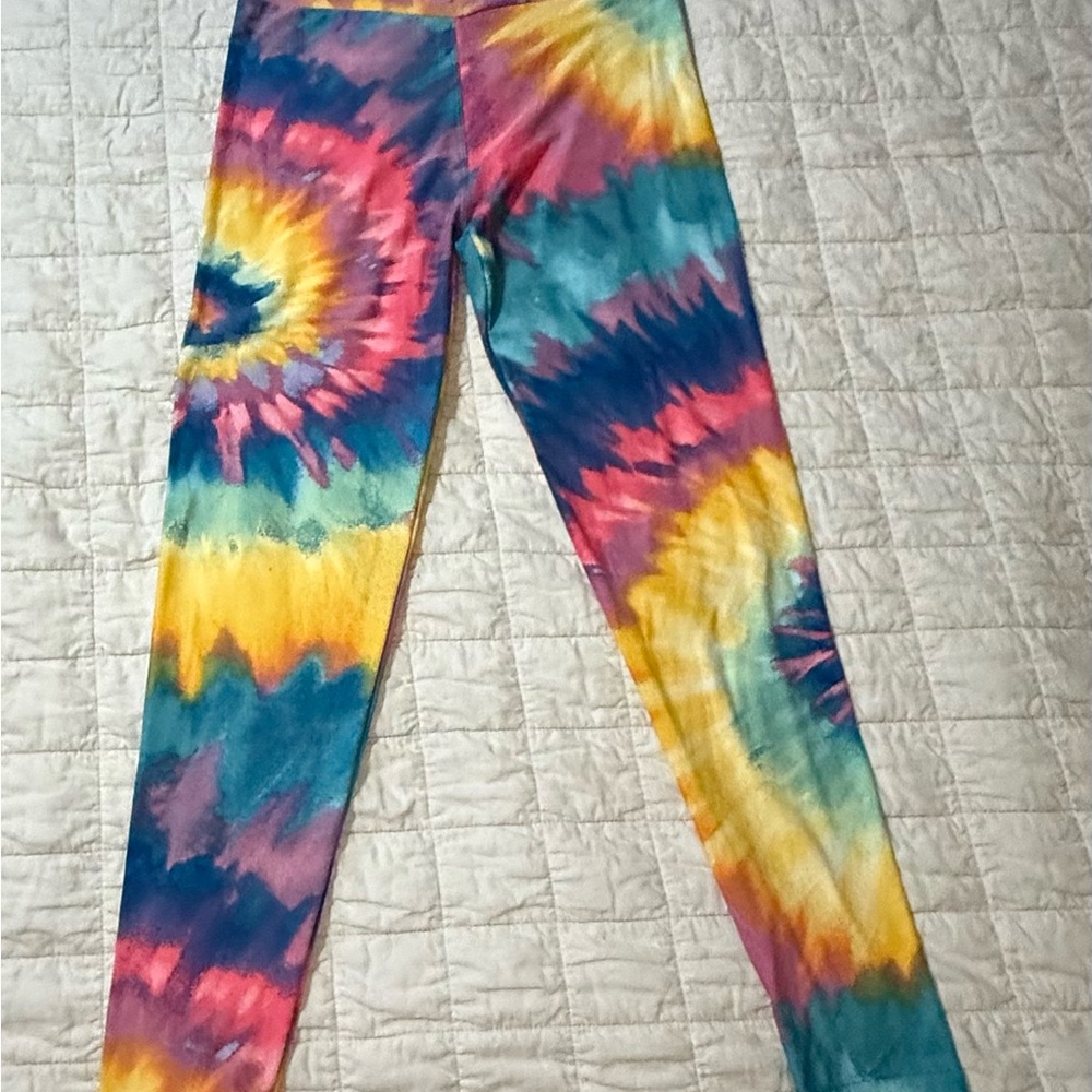 Rainbow Tie-Dye Soft Stretch Leggings – One Size